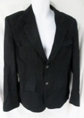 MENS CASHMERE CLASSICS Wool Button Up JACKET Sport Coat BLAZER Black 42 M