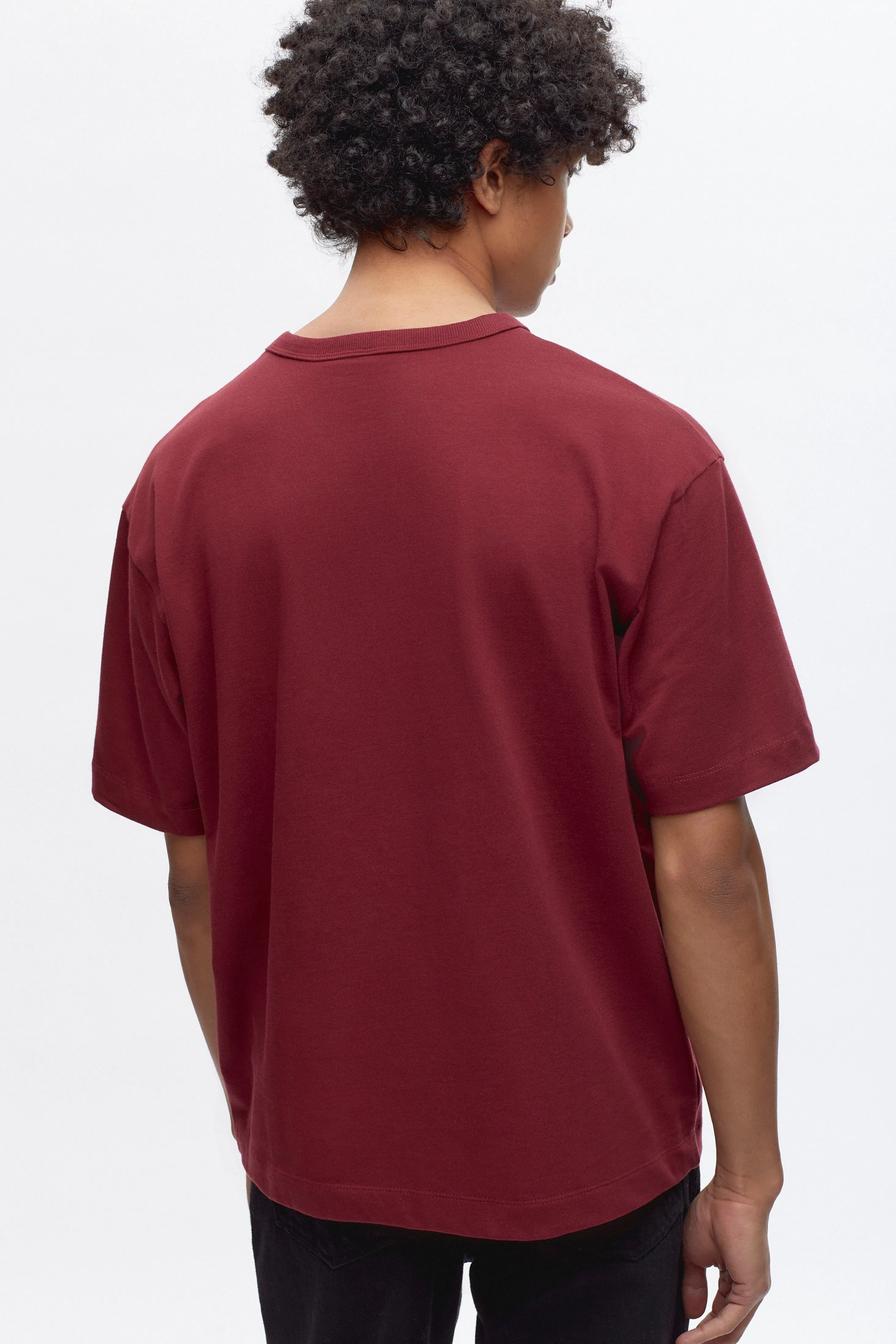 Men's Heavyweight Box Crew in Burgundy