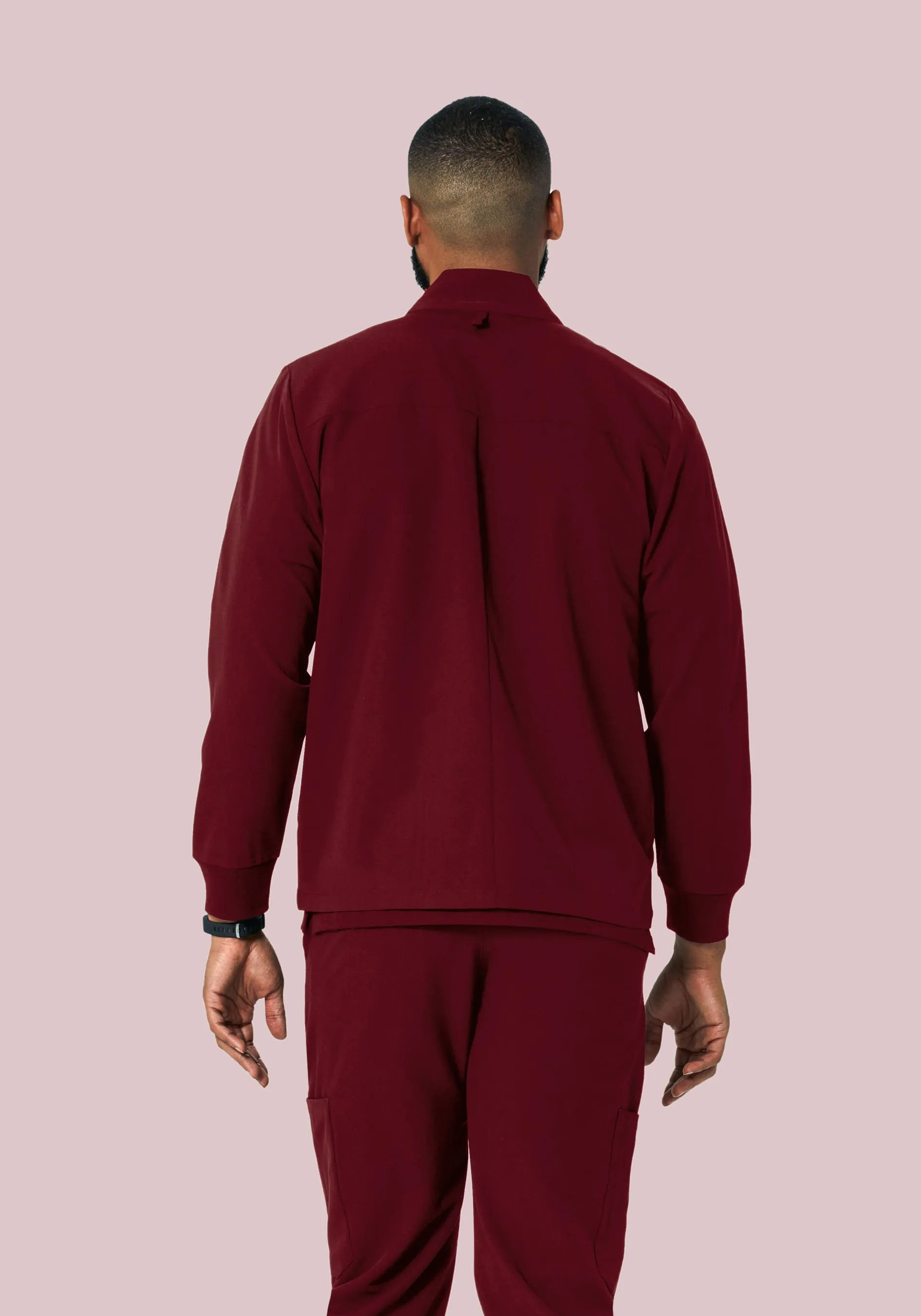 Men's Modern Scrub Jacket Wine