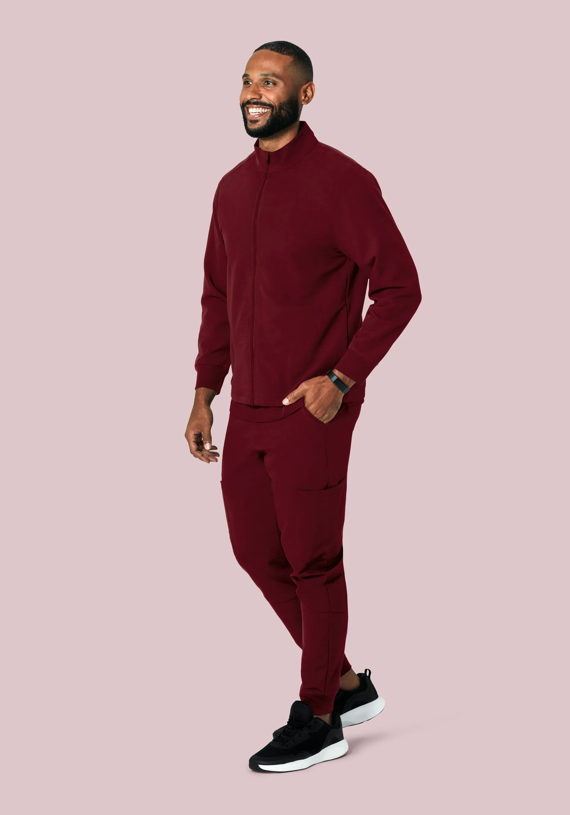 Men's Modern Scrub Jacket Wine