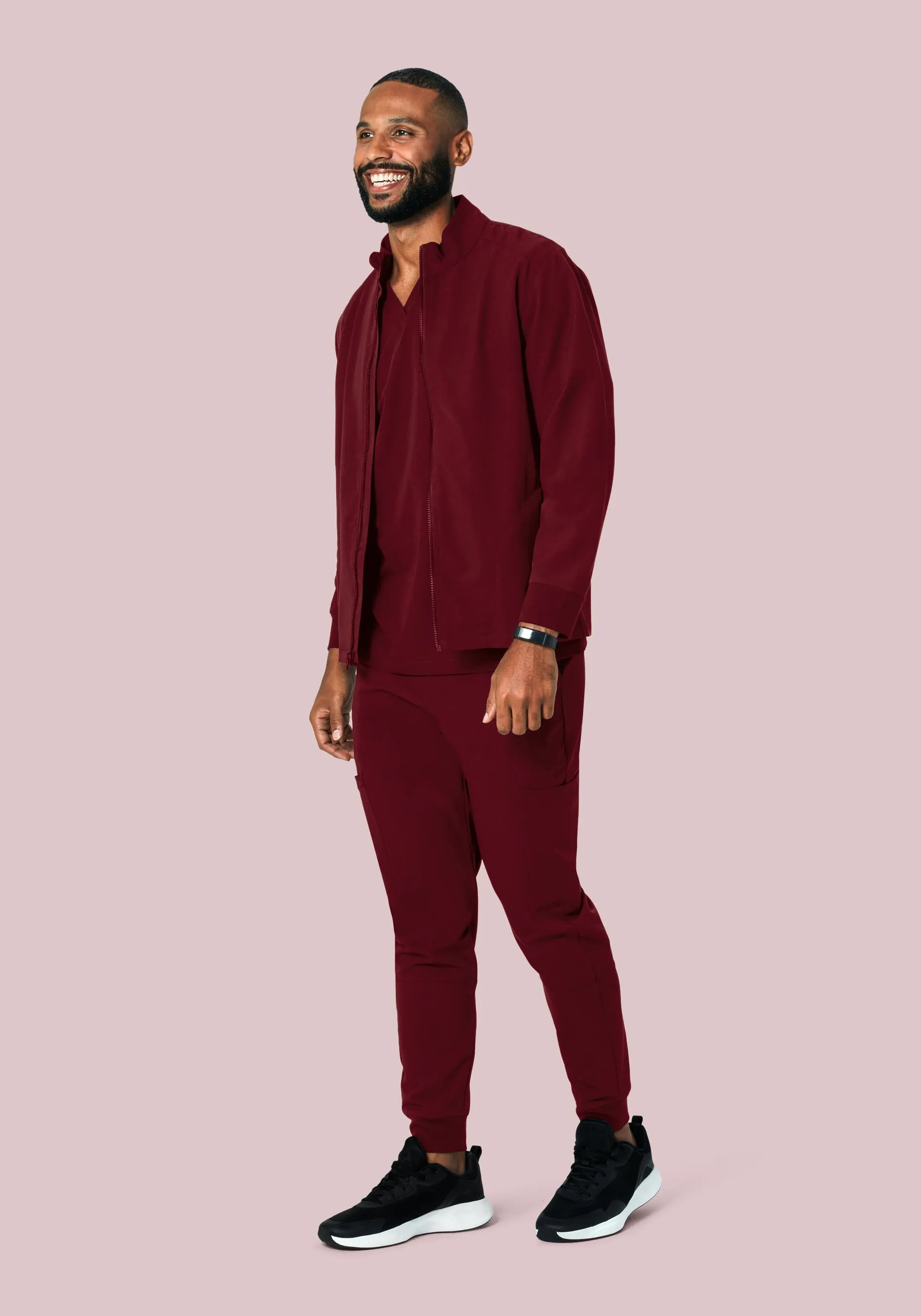 Men's Modern Scrub Jacket Wine