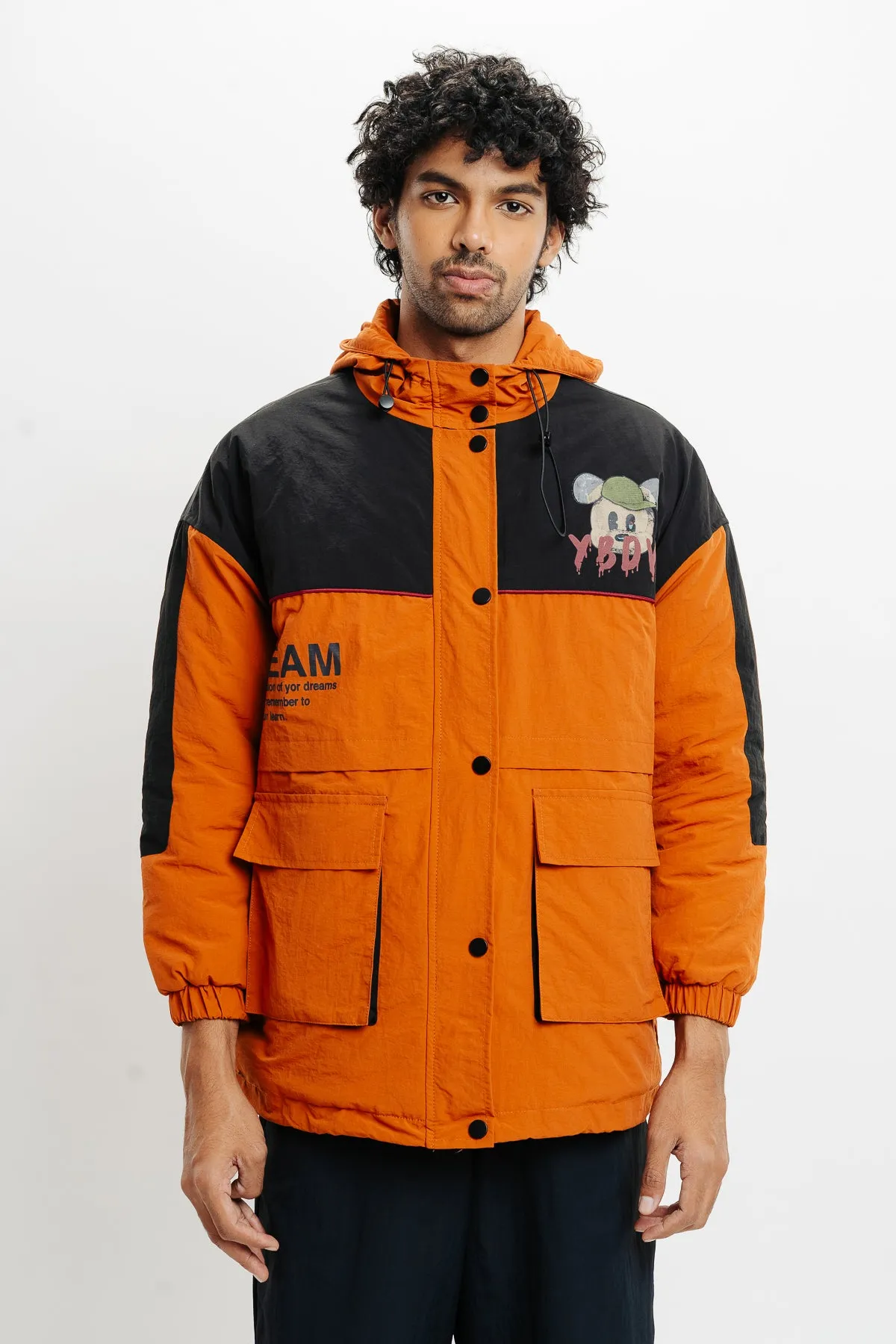 Men's Orange Puffer Jacket