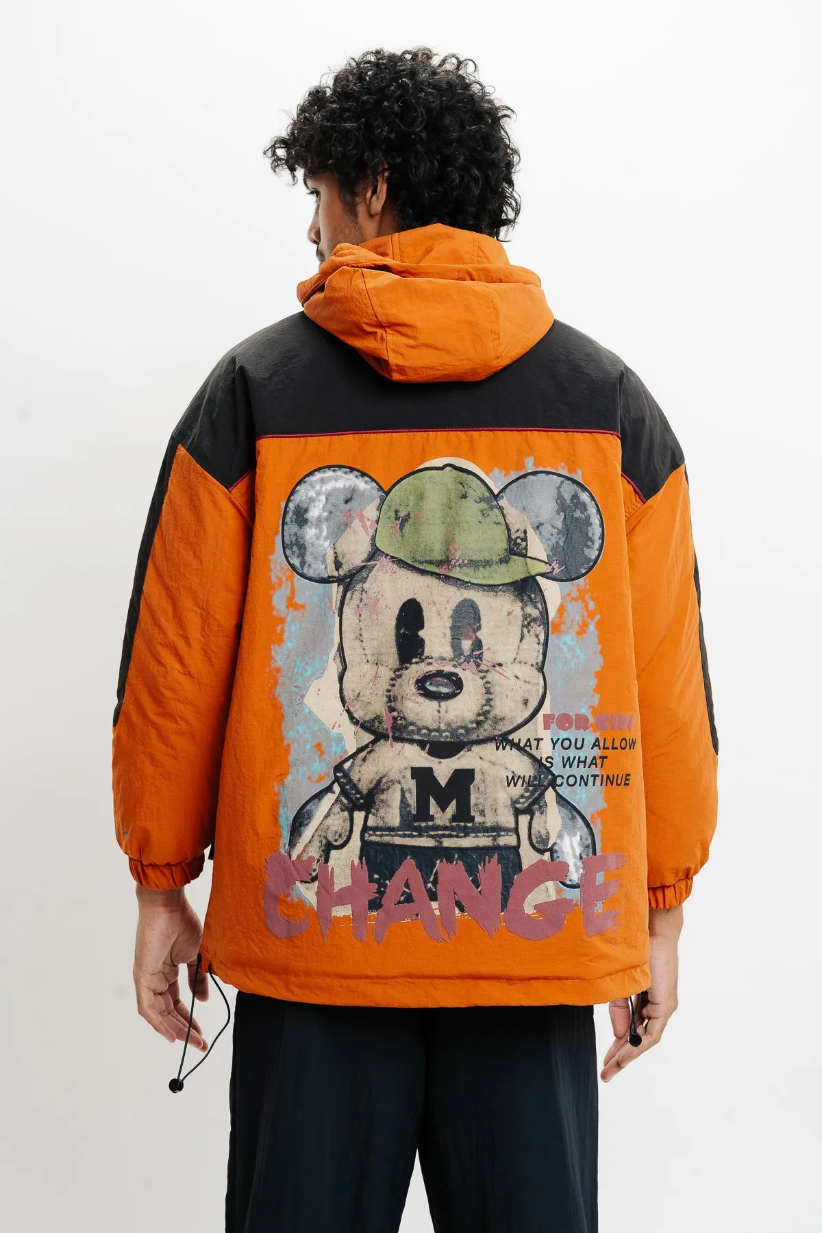 Men's Orange Puffer Jacket