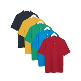 Mens Short Sleeve Regular & Relaxed Fit Pique Polo Cotton T-Shirt