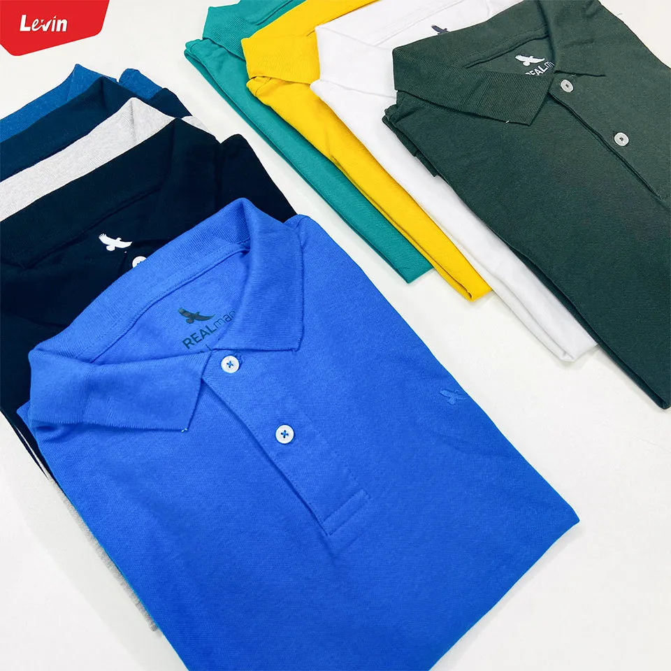 Mens Short Sleeve Regular & Relaxed Fit Pique Polo Cotton T-Shirt