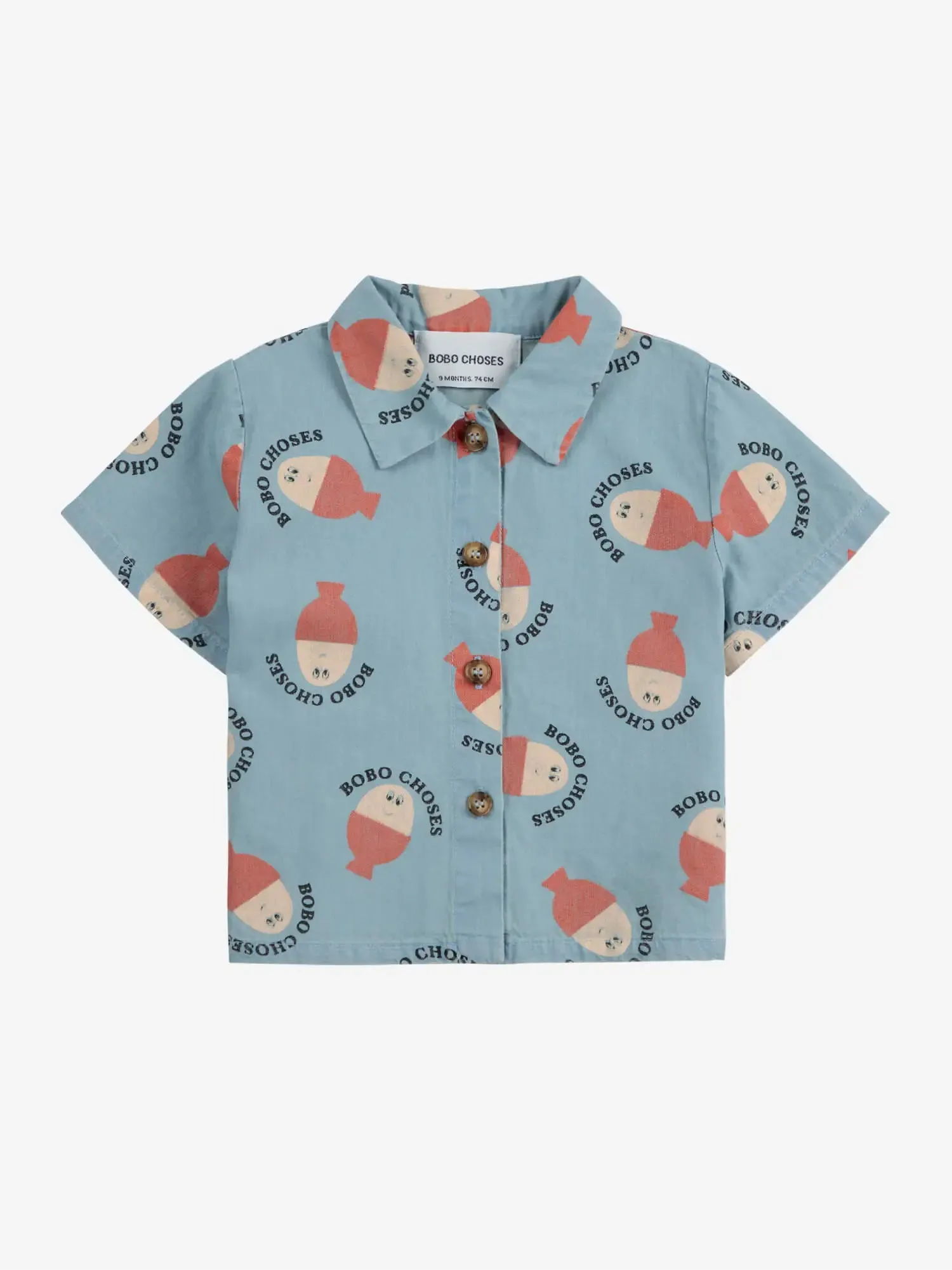 Morning Egg all over denim shirt