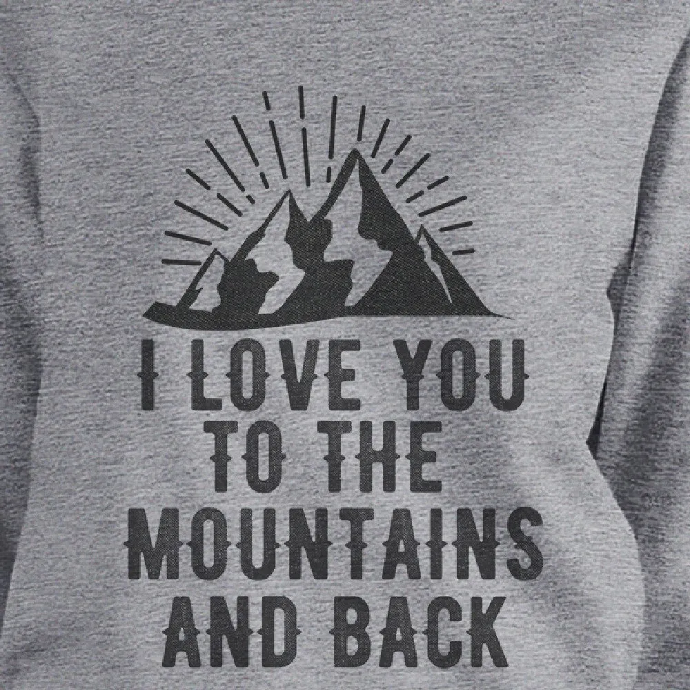 Mountain And Back Grey Sweatshirt Round Neck Fleece For Couples