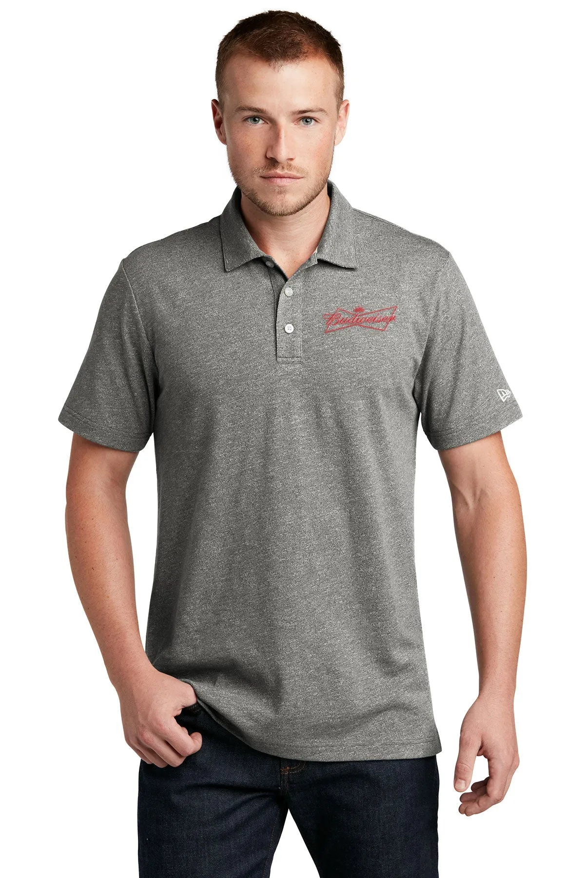 New Era Slub Twist Polo, Shadow Grey Twist [Anheuser Busch (Budweiser)]