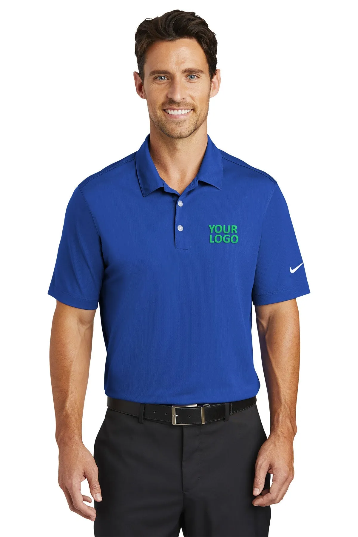 Nike Dri-FIT Vertical Mesh Custom Polos, Old Royal