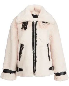 Off White Perfecto Acceptance Faux Fur Coat