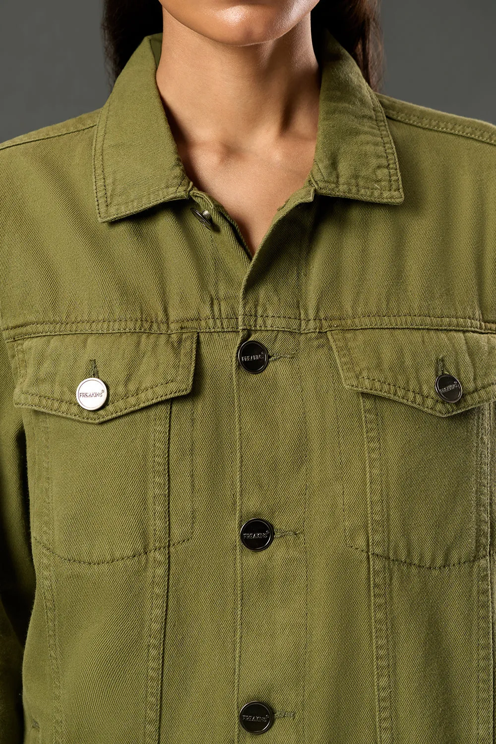 Olive Revive Denim Trucker Jacket