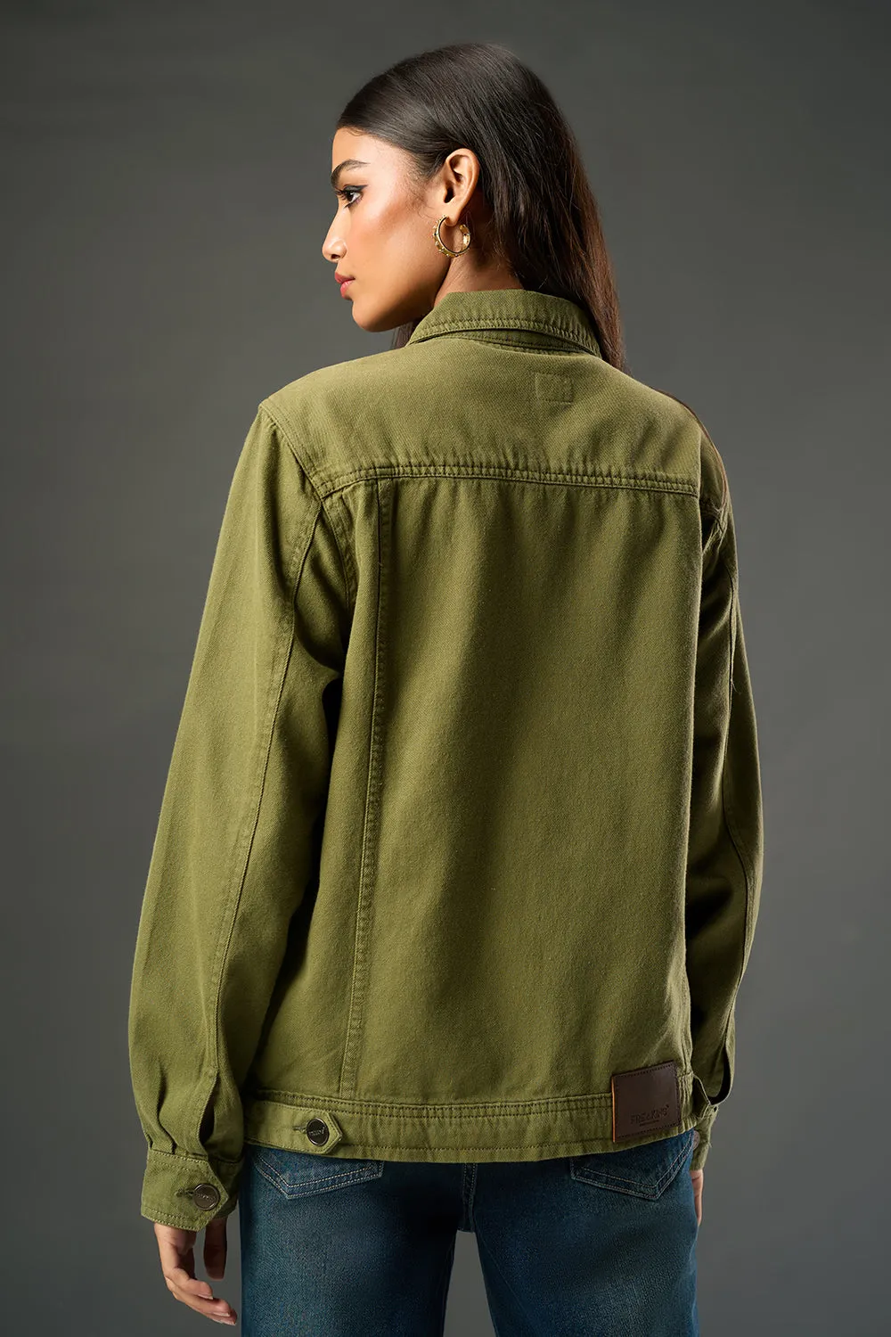 Olive Revive Denim Trucker Jacket