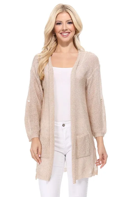 Open Stitch Long Cardigan