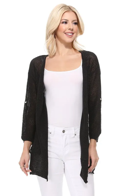 Open Stitch Long Cardigan