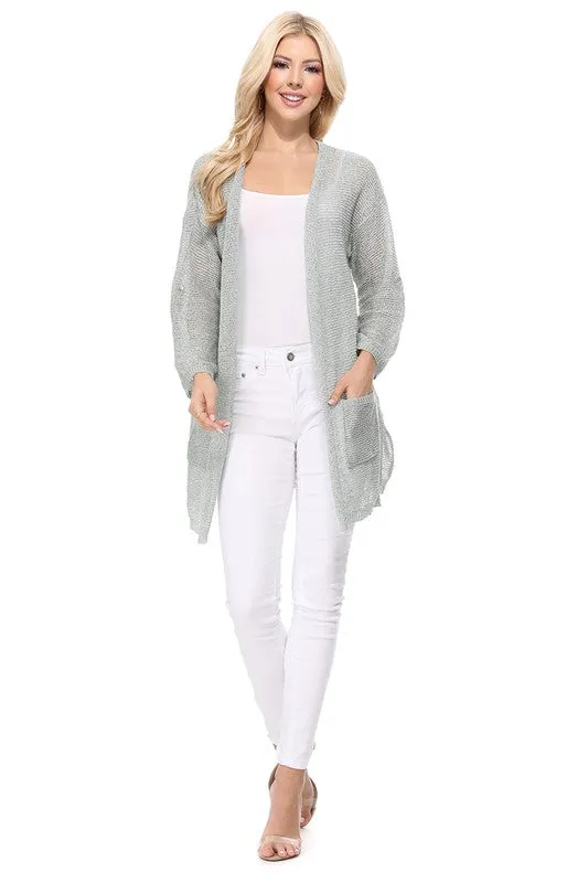 Open Stitch Long Cardigan