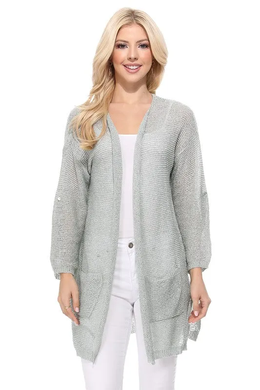 Open Stitch Long Cardigan