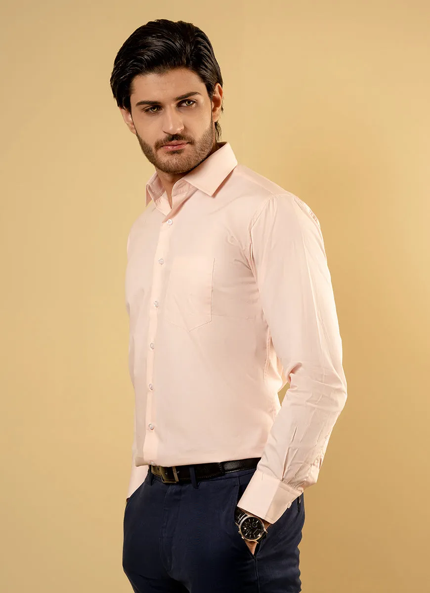 Plain-Peach, Charlie Formal Shirt