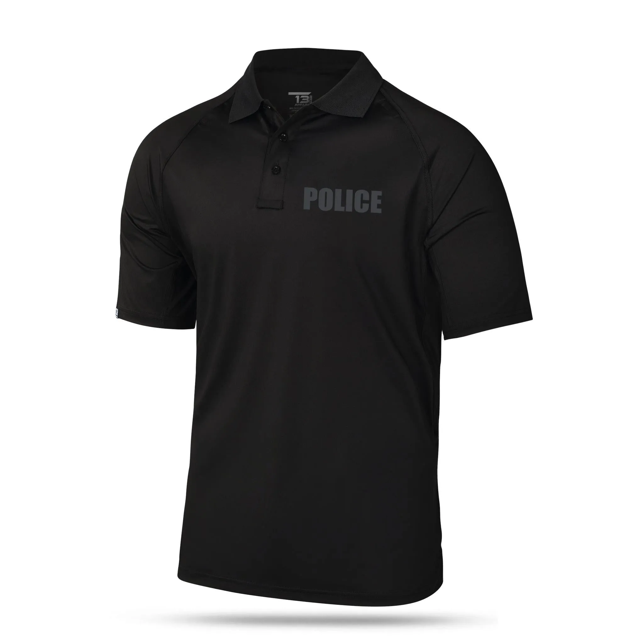 [POLICE] Men's Performance Polo [BLK/BLK]