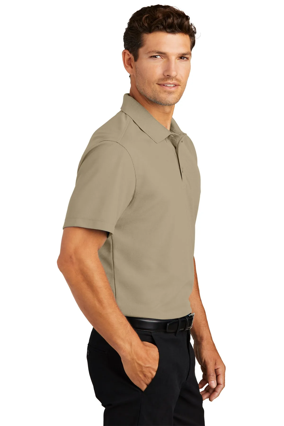 Port Authority Dry Zone Customized Grid Polos, Tan