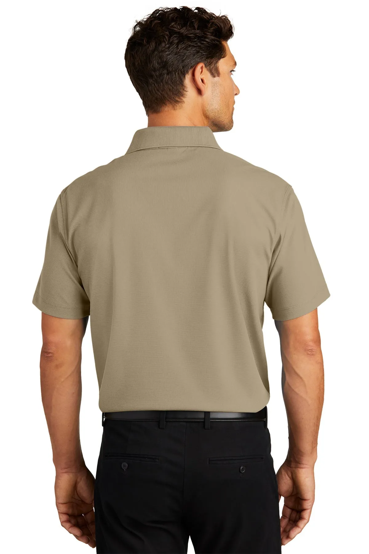 Port Authority Dry Zone Customized Grid Polos, Tan