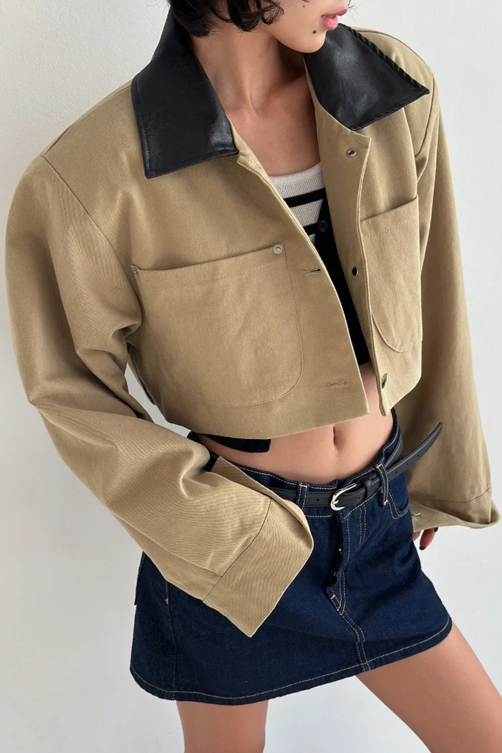 Rivet & Roll Cropped Jacket