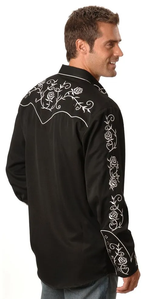 Scully Floral Embroidered Vintage Western Shirt - Big & Tall