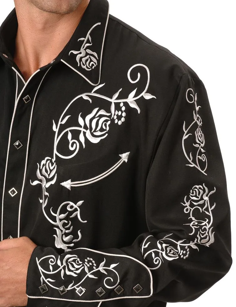 Scully Floral Embroidered Vintage Western Shirt - Big & Tall