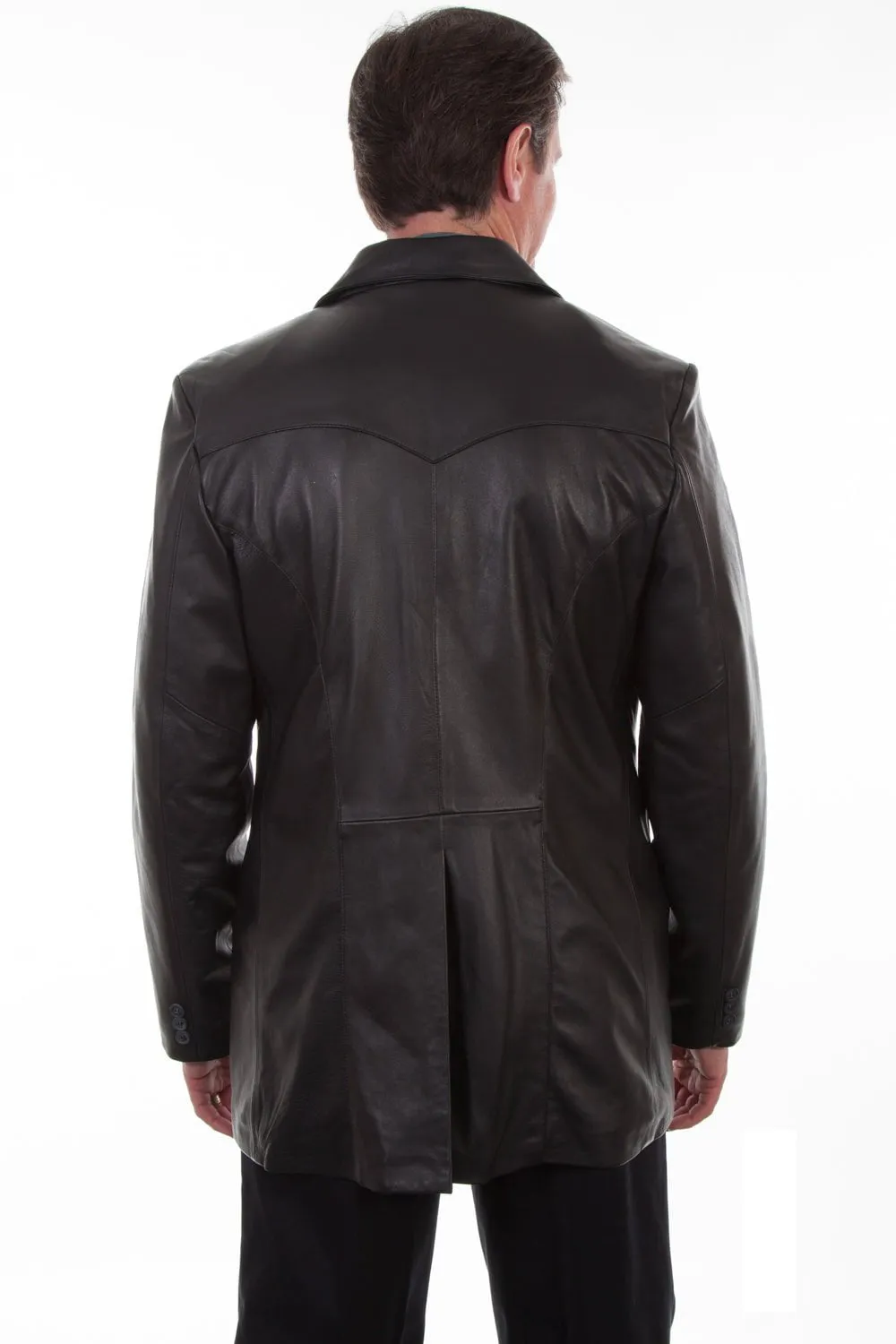 Scully Mens Black Lamb Leather Caiman Blazer Jacket