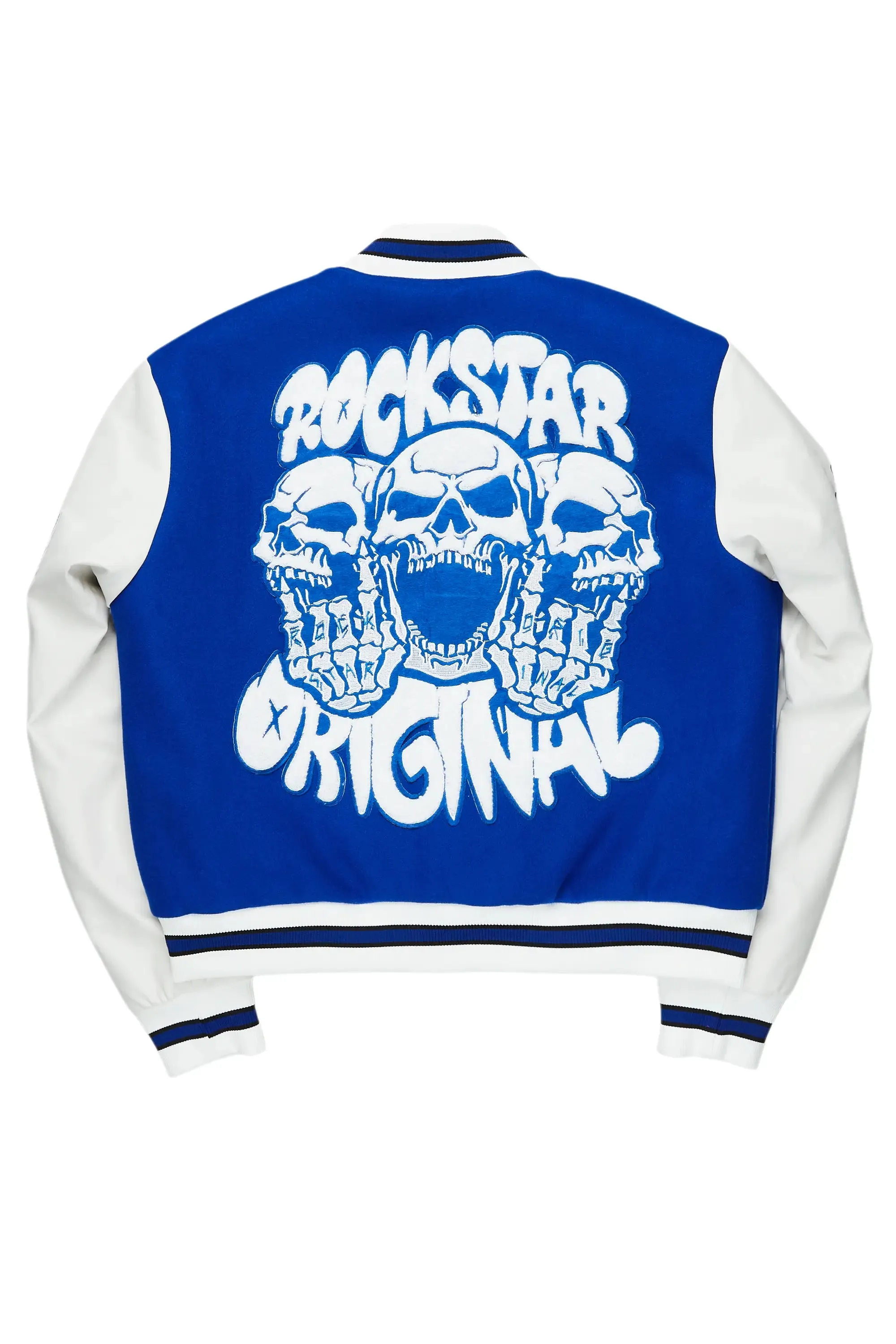 Sharray Royal Blue Oversized Varsity Jacket