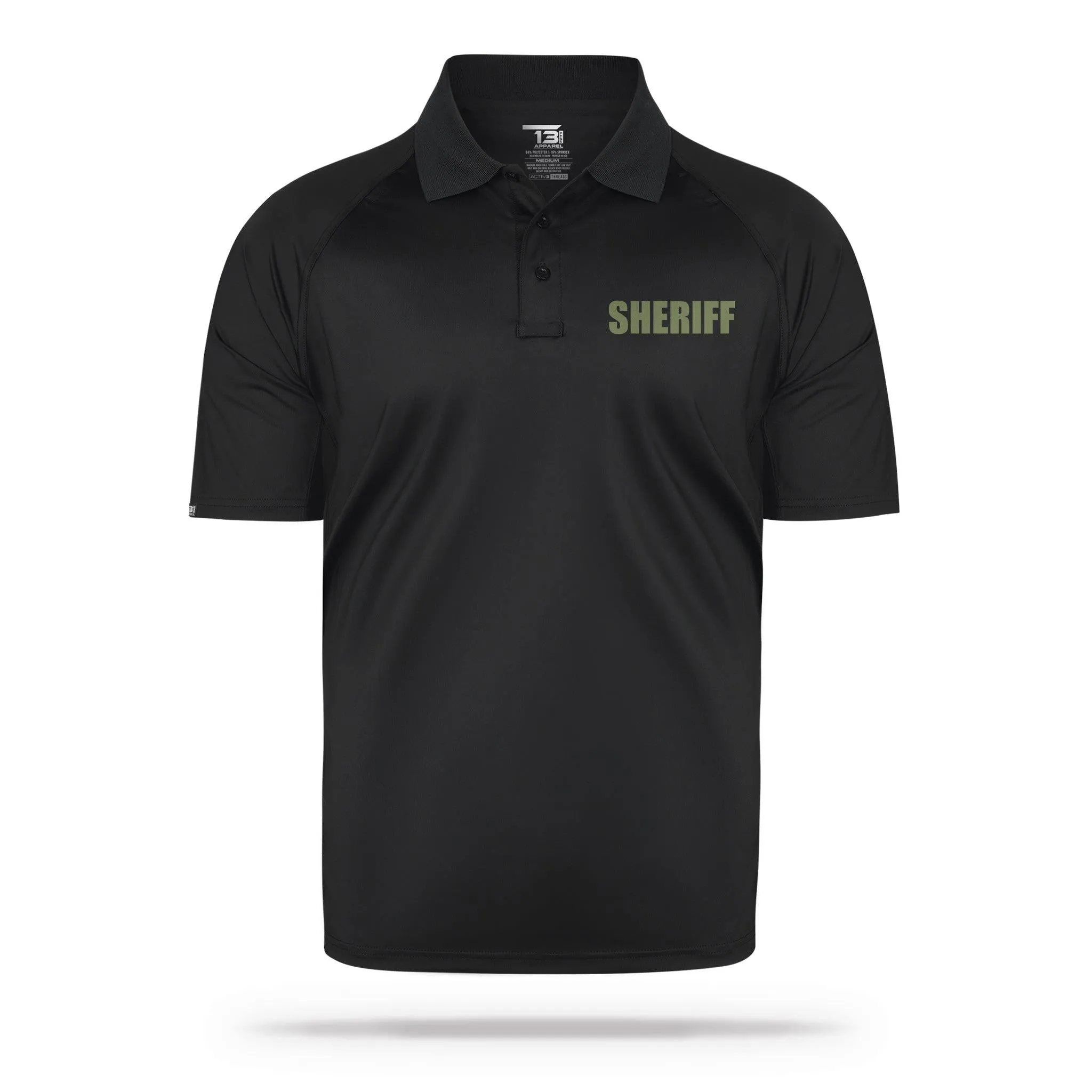 [SHERIFF] Men's Performance Polo [BLK/GRN]