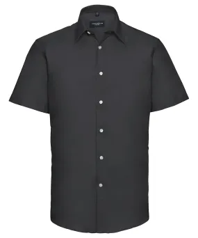 Short sleeve easycare tailored Oxford shirt | Black