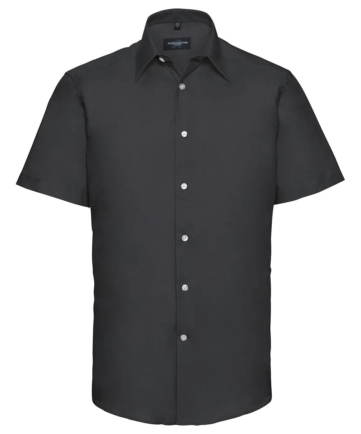 Short sleeve easycare tailored Oxford shirt | Black