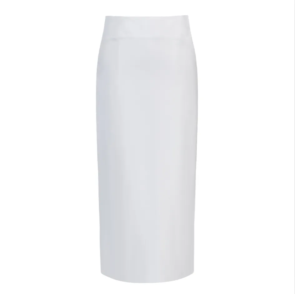 Skirt SK2151 - midi length - white milano - slinky skirt