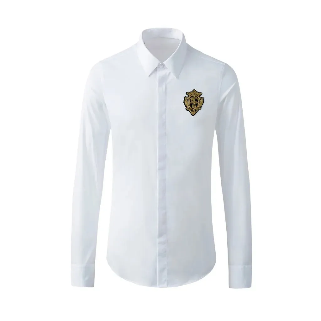 Sleek Cotton Men's Embroidered Shirts