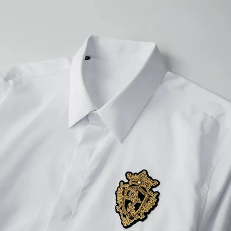 Sleek Cotton Men's Embroidered Shirts