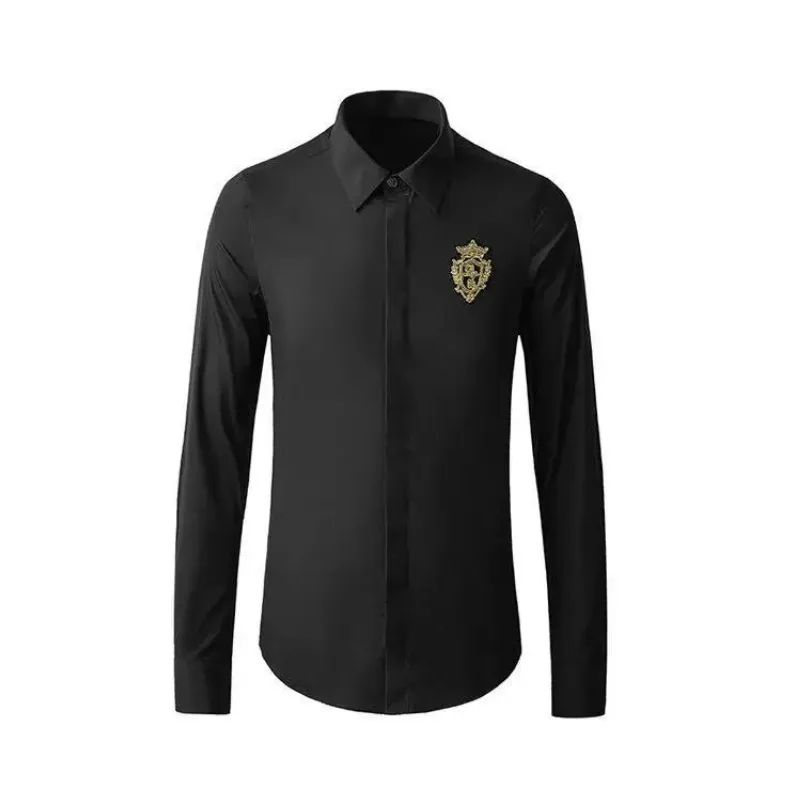 Sleek Cotton Men's Embroidered Shirts