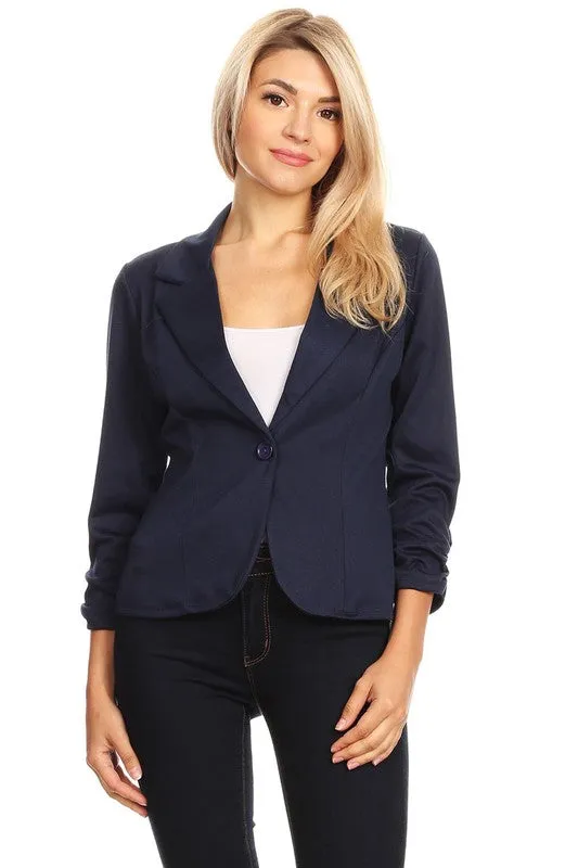 Solid, waist length blazer