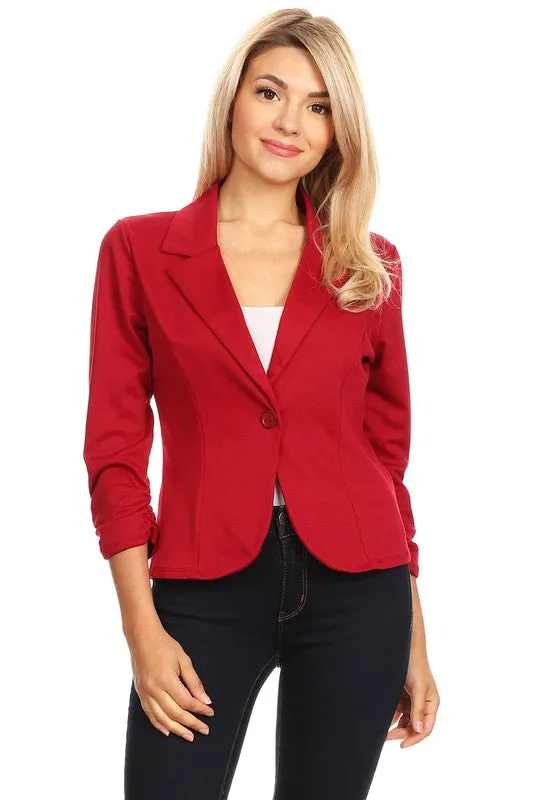 Solid, waist length blazer