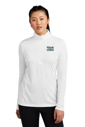 Sport-Tek Ladies PosiCharge Competitor Branded 1/4-Zip Pullovers, White