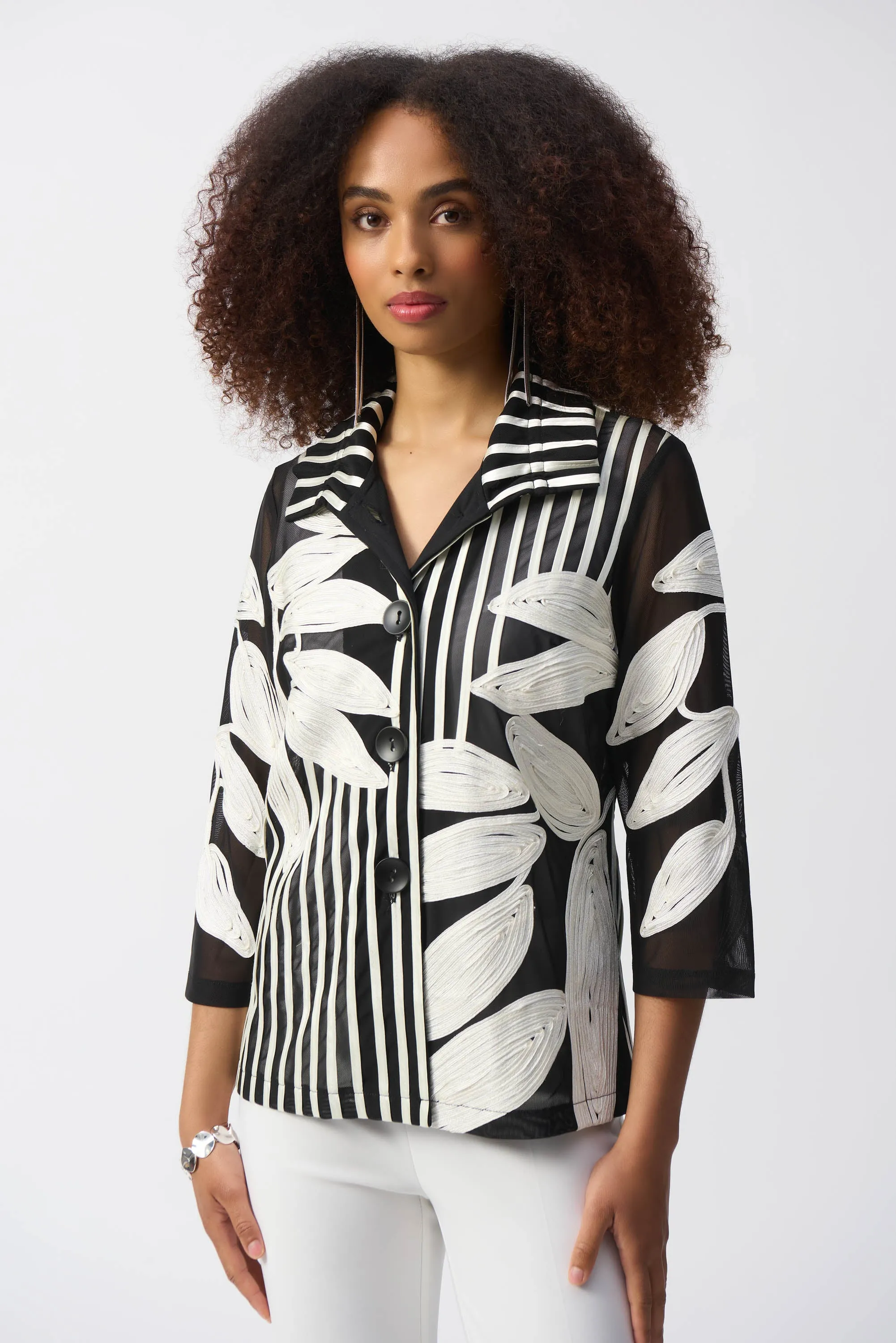 Stripe and Leaf Soutache Jacket