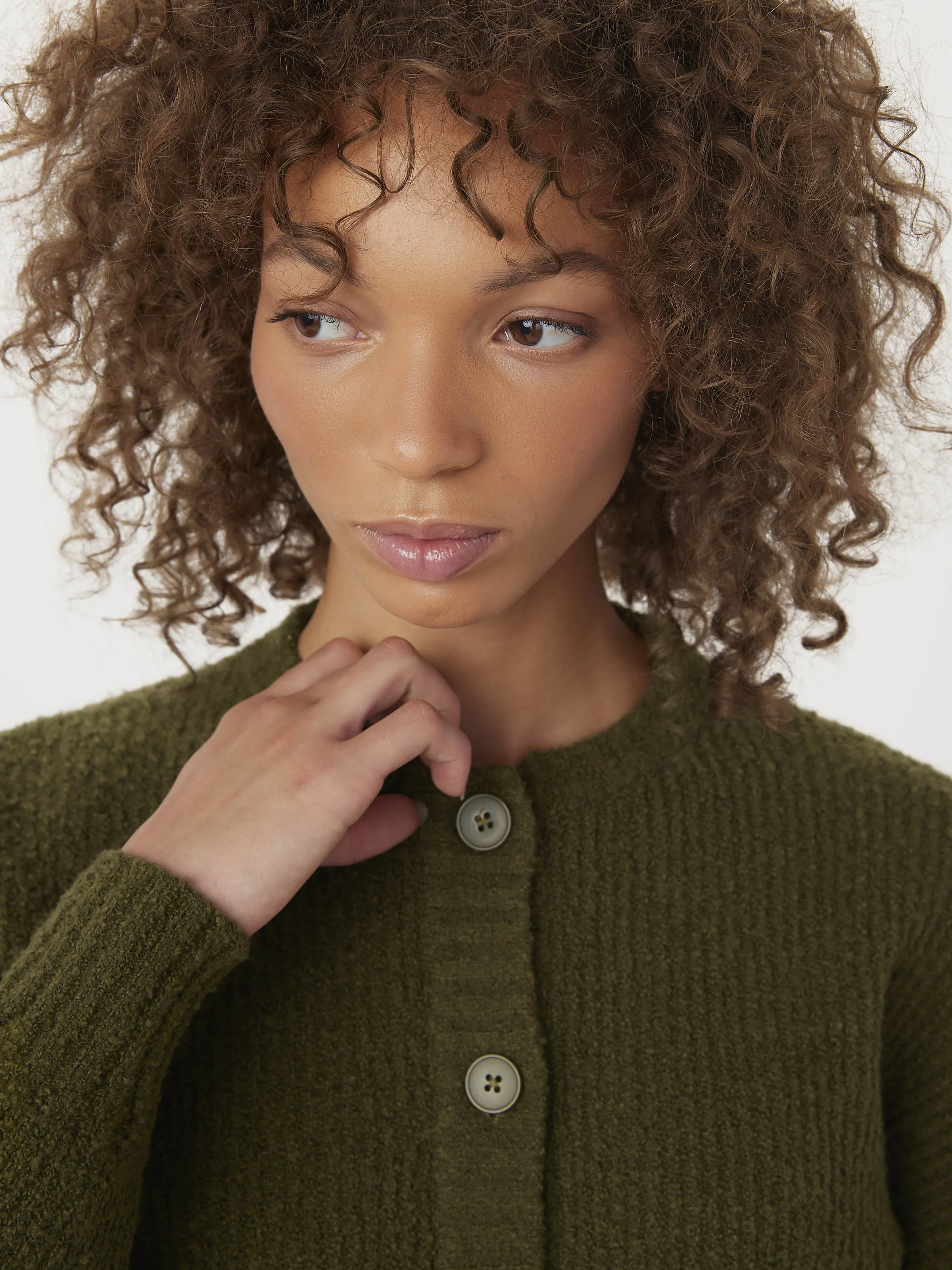 The Seawool® Sweater Cardigan in Dark Olive