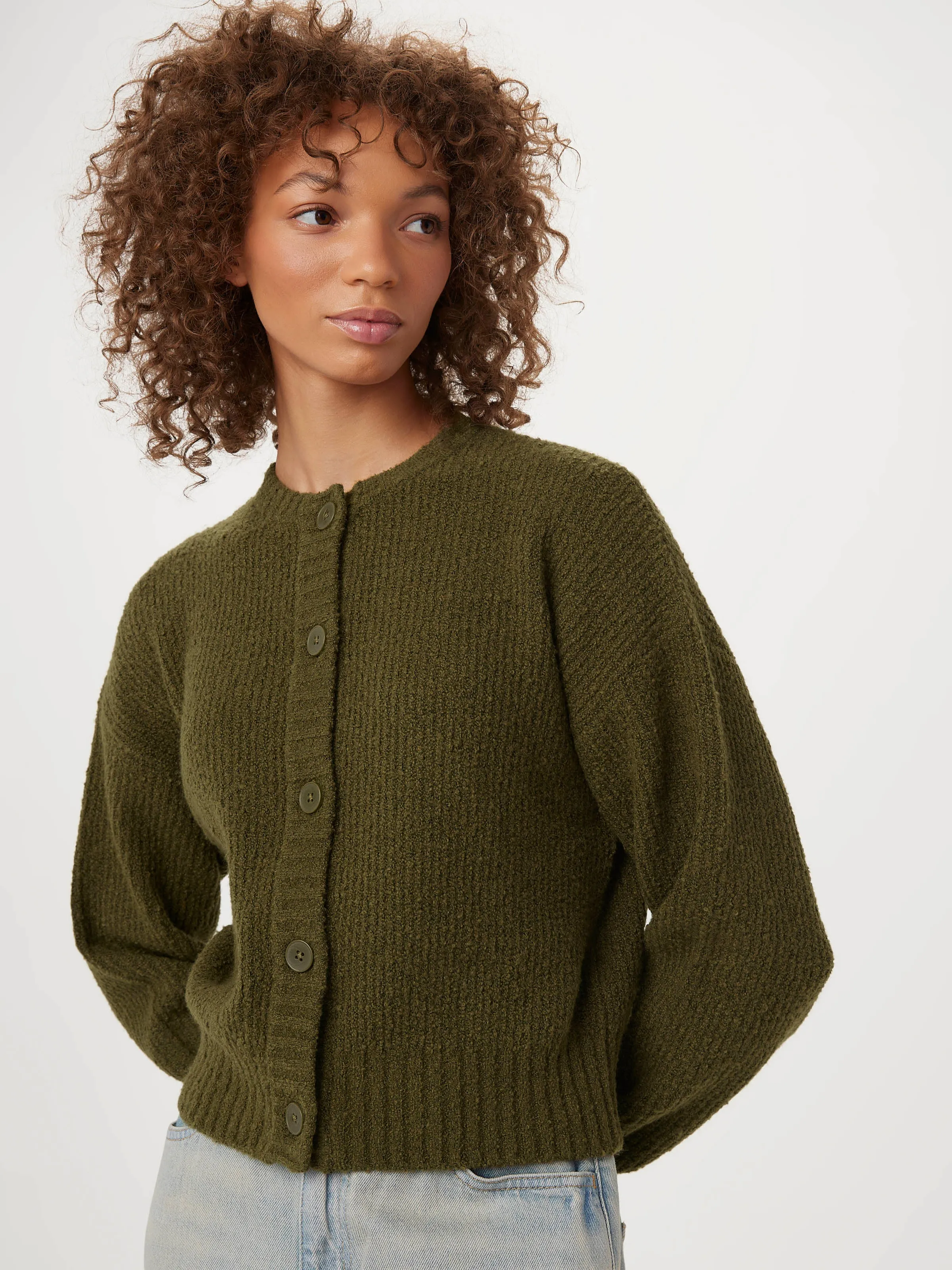 The Seawool® Sweater Cardigan in Dark Olive