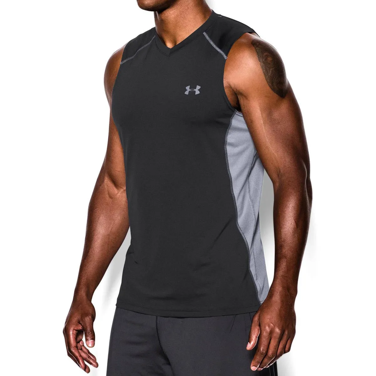 Under Armour Men's Black UA Raid Sleeveless T-Shirts