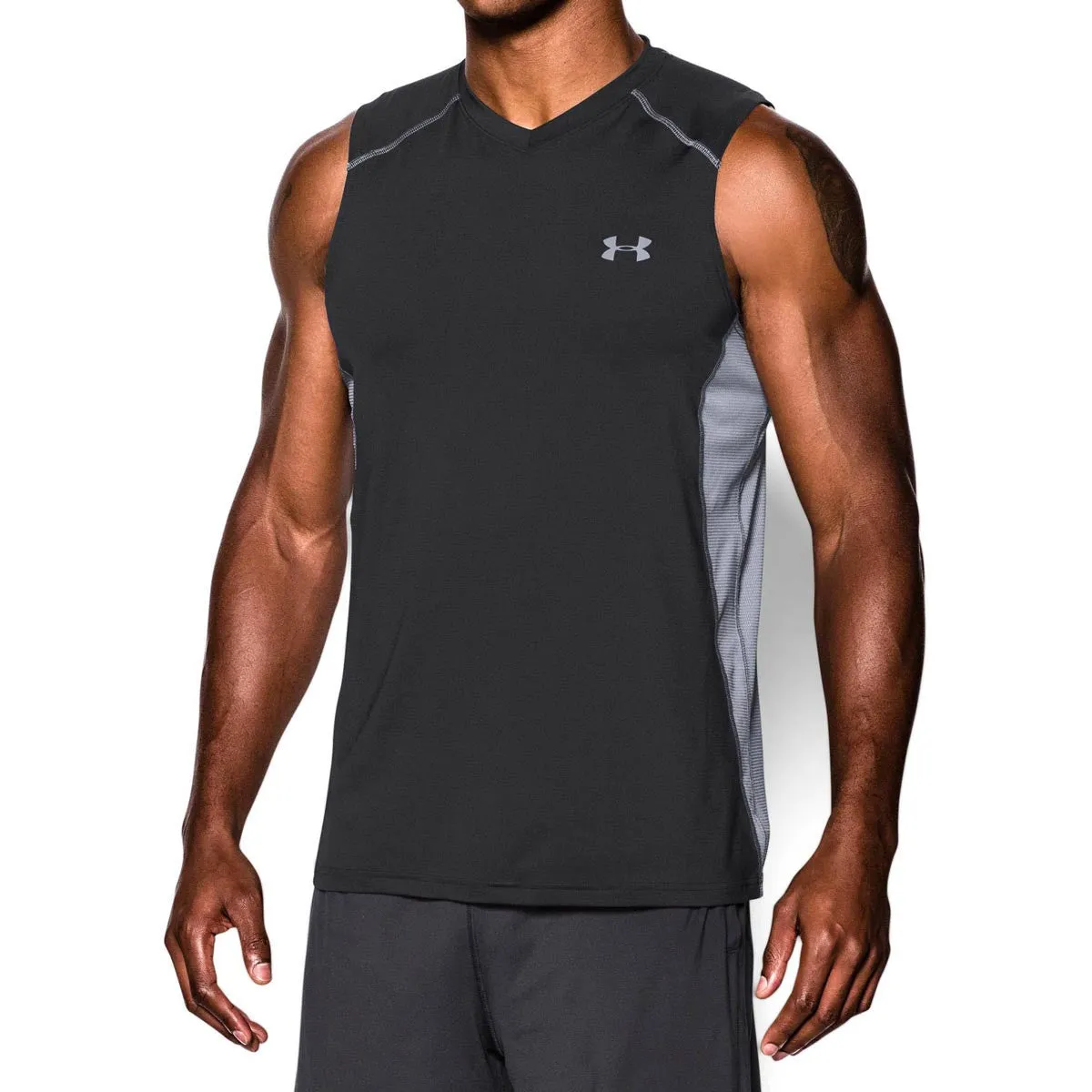 Under Armour Men's Black UA Raid Sleeveless T-Shirts