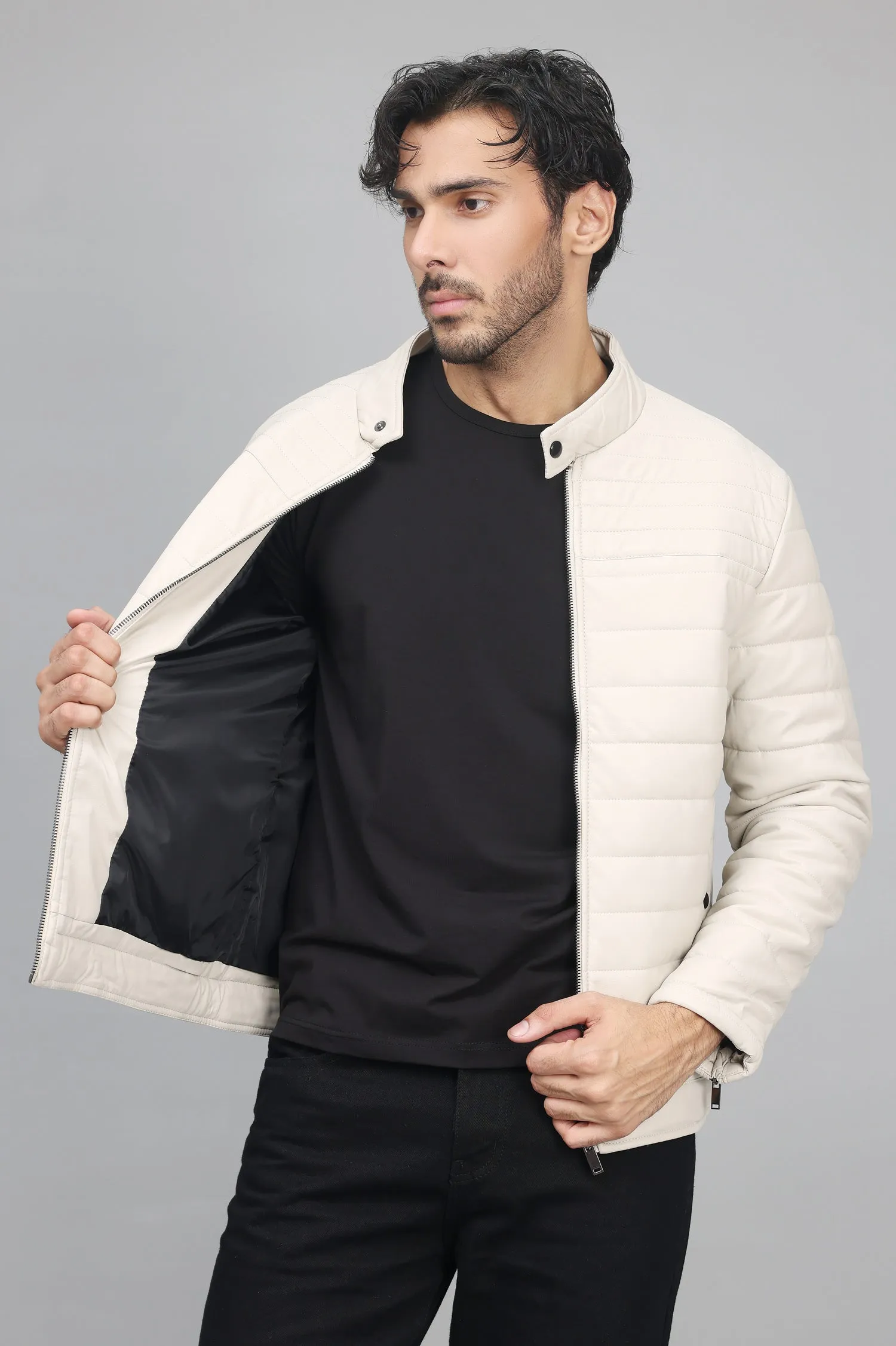 URBAN QUILTED JACKET-WHITE