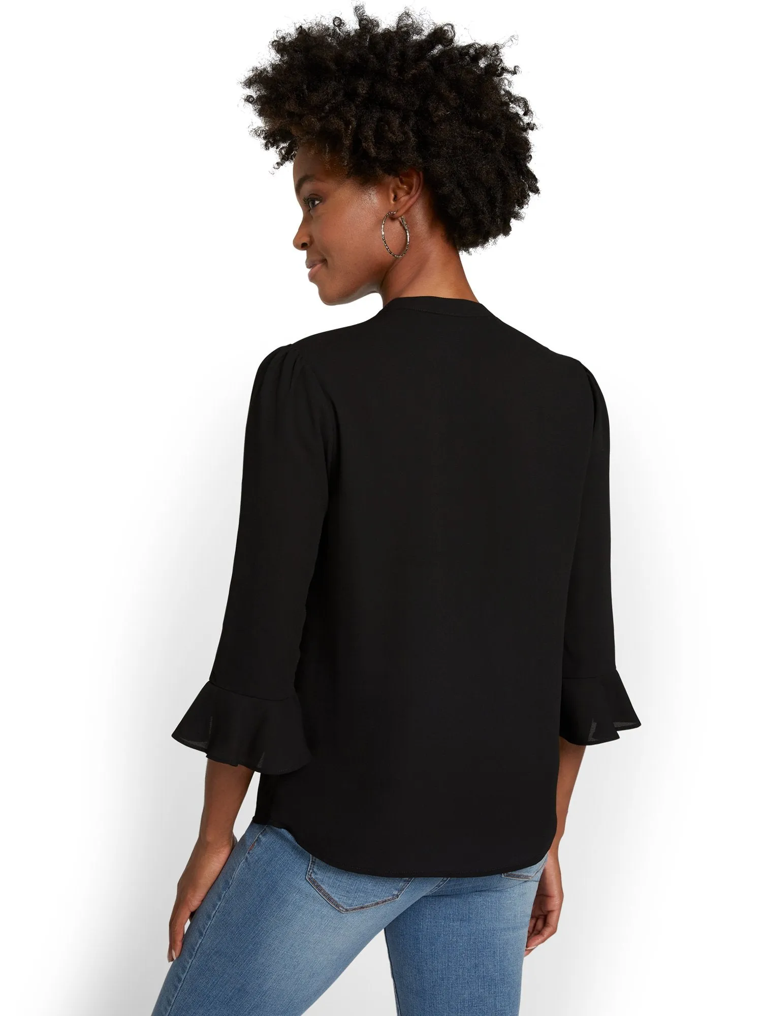 V-Neck Bell-Sleeve Top