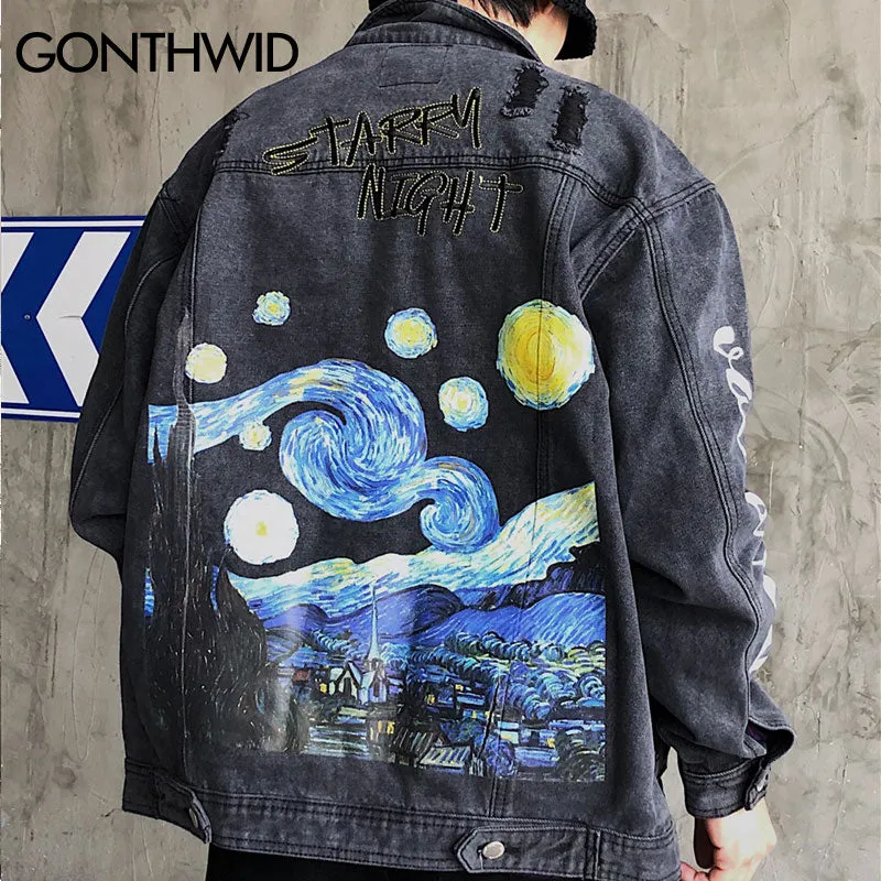 Van Gogh Starry Night Embroidery Jacket