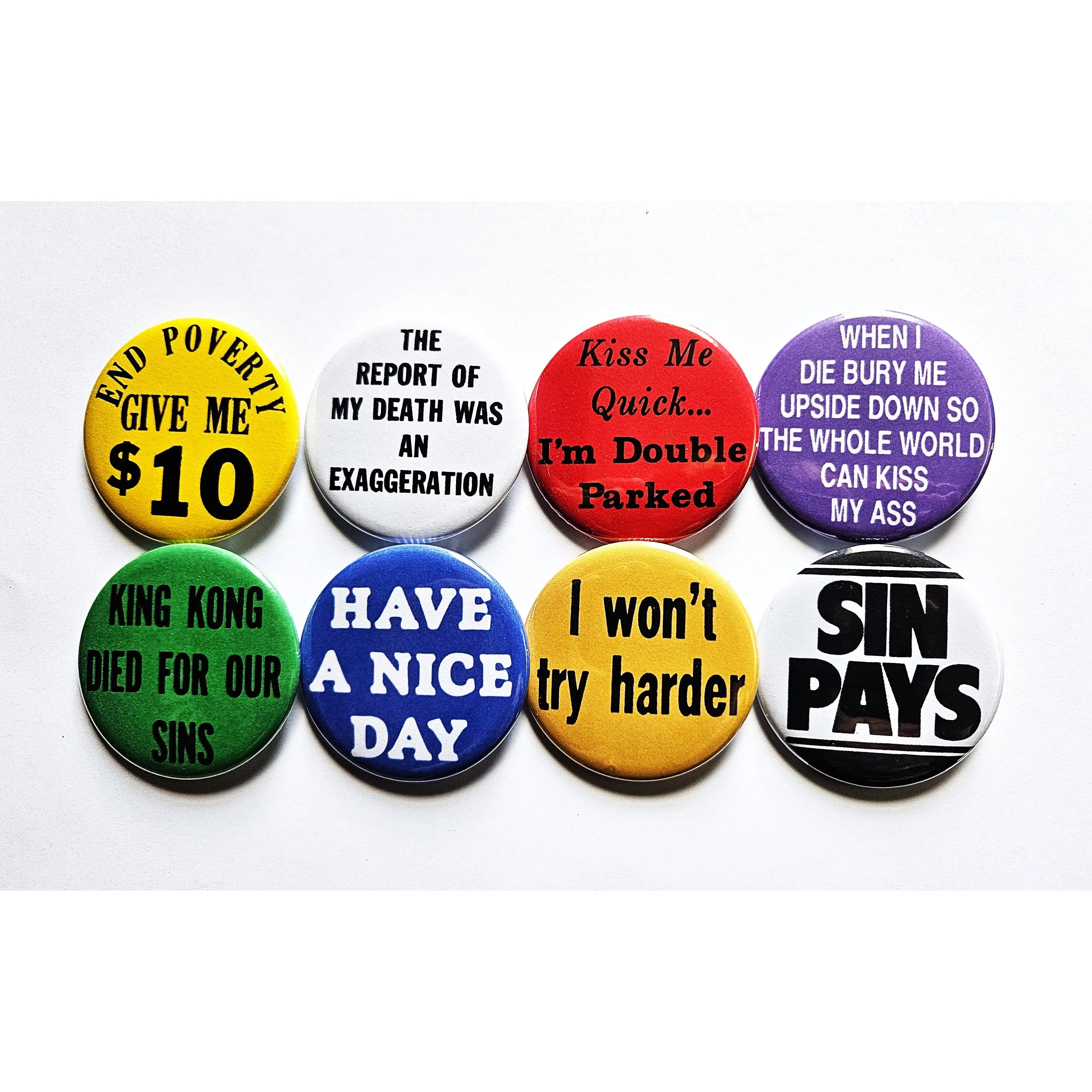 Vintage Reproduction End Poverty Give Me $10 Small Pinback Button | 1.25" Diameter