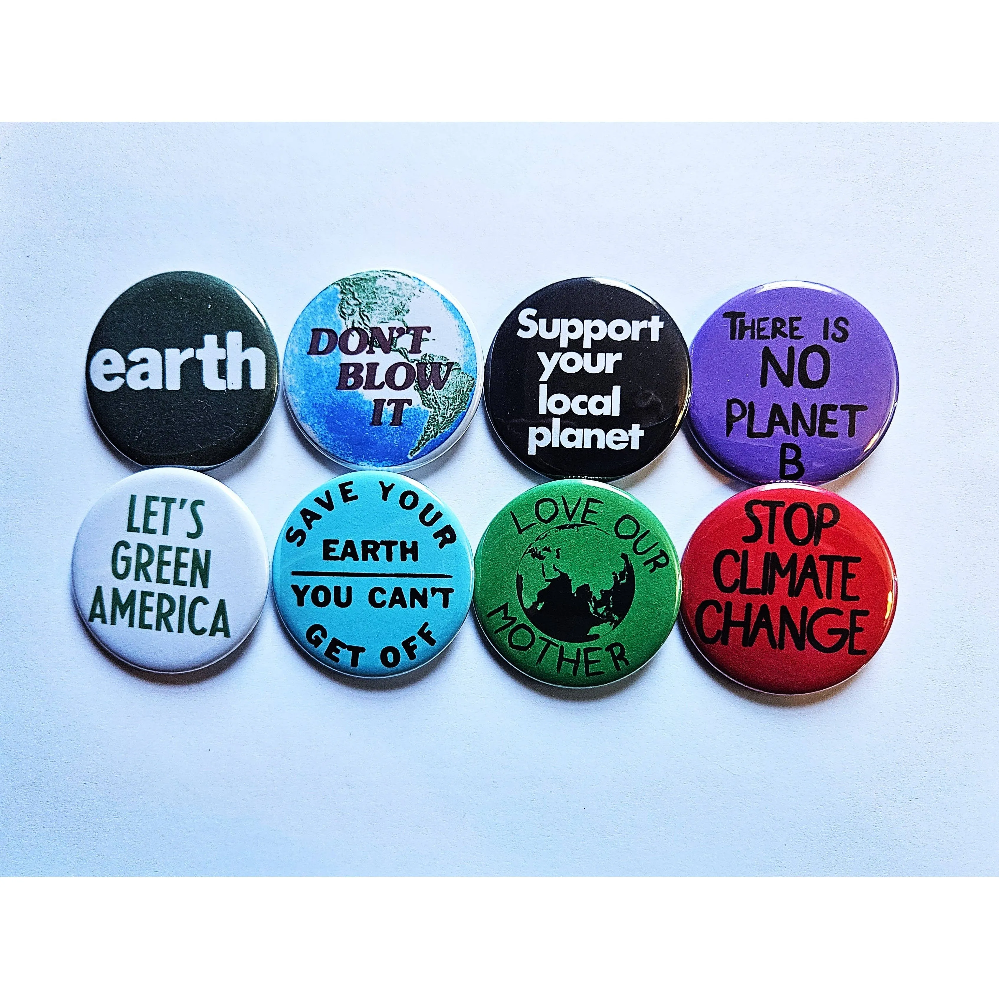 Vintage Reproduction There's No Planet B Environmental Small Pinback Button | 1.25" Diameter