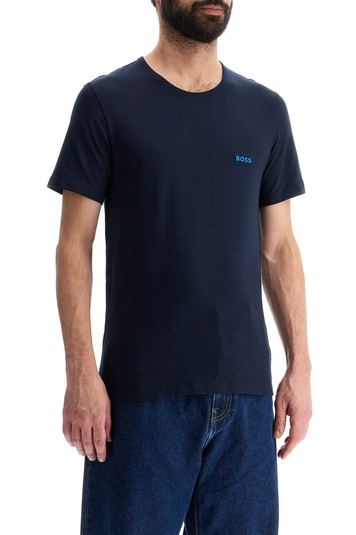 Wide Neck Regular Fit Cotton T-Shirt